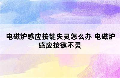 电磁炉感应按键失灵怎么办 电磁炉感应按键不灵